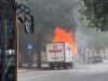 Palermo, camion in fiamme in via Roma: intervengono i vigili del fuoco