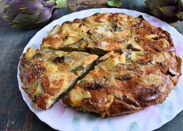 Frittata di carciofi e patate al forno