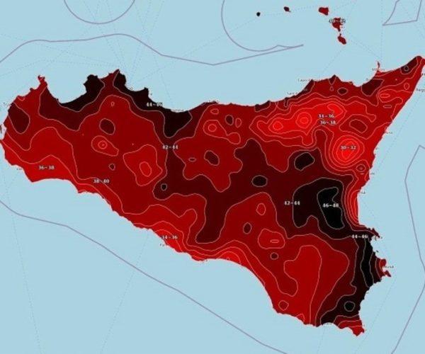 Catania città più calda della Sicilia, registrati 47,6 gradi
