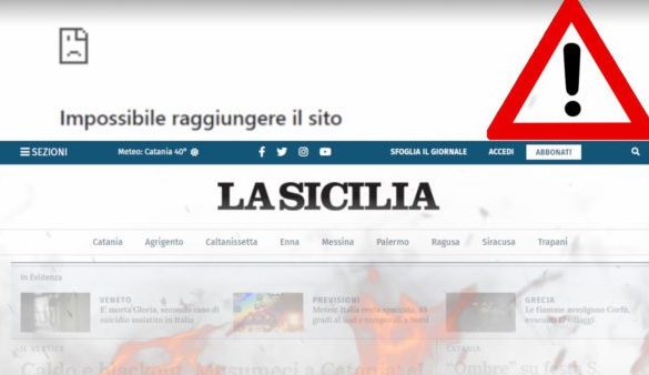 Lasicilia.it off line per molte ore: guasto ai server (non dipendenti da noi)