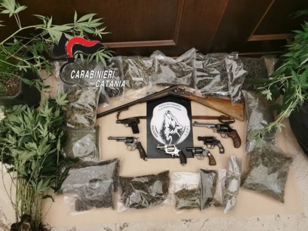 Sequestro marijuana, hashish e arsenale a Catania