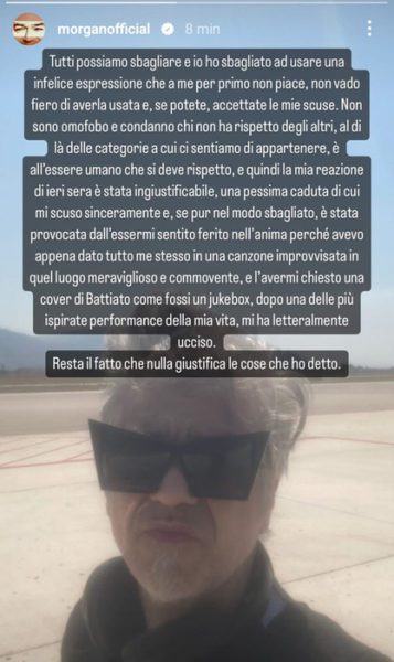 Morgan si scusa, non sono omofobo e reazione ingiustificata