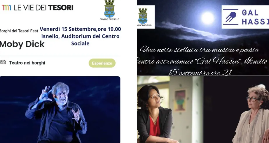 Comune di Isnello: 15 settembre, eventi culturali.