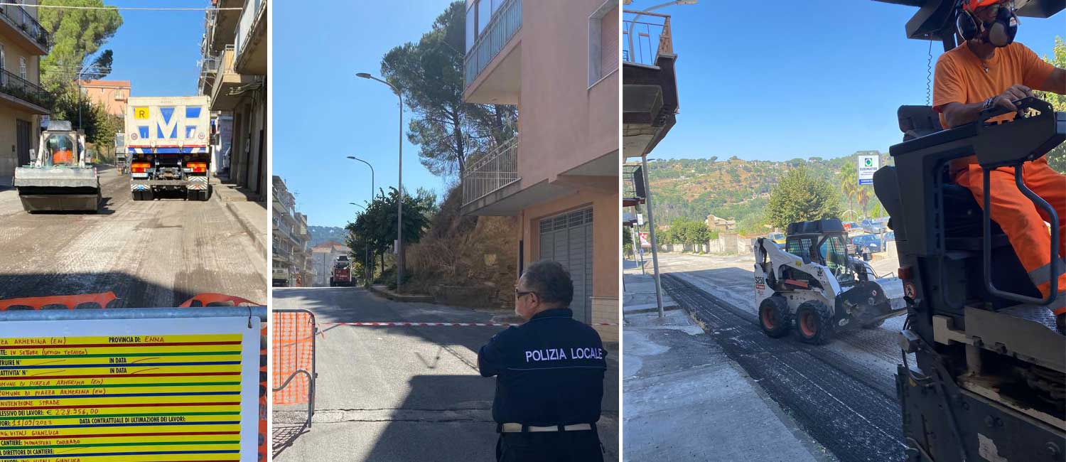 Lavori di manutenzione stradale e idrica a Piazza Armerina