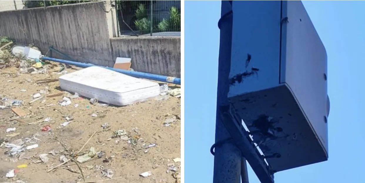 Telecamere 'anti discarica' distrutte con pistolettate.