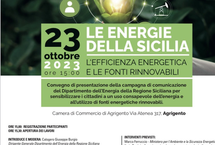 Ad Agrigento un convegno su rinnovabili ed efficienza energetica