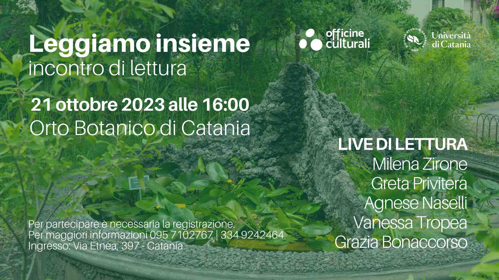 Leggiamo Insieme letture dal vivo allOrto Botanico di Catania