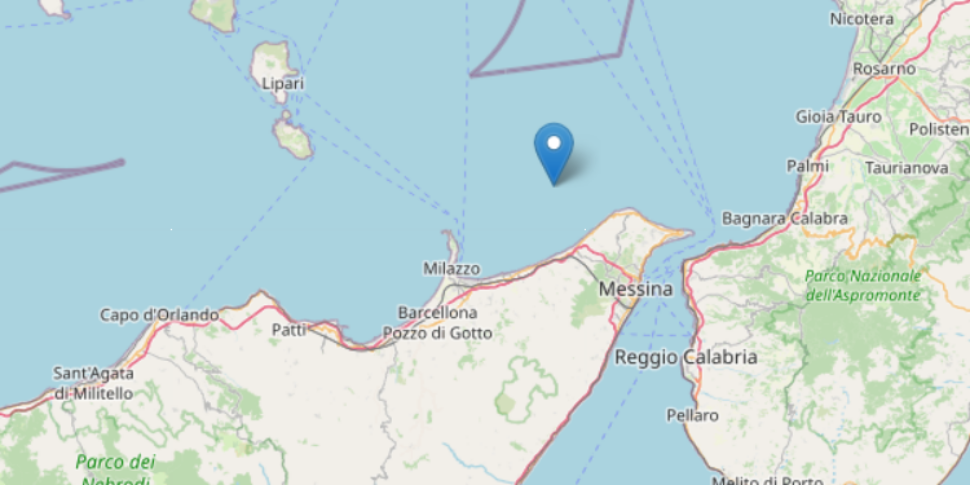 Terremoto al largo della costa tirrenica di Messina scossa di