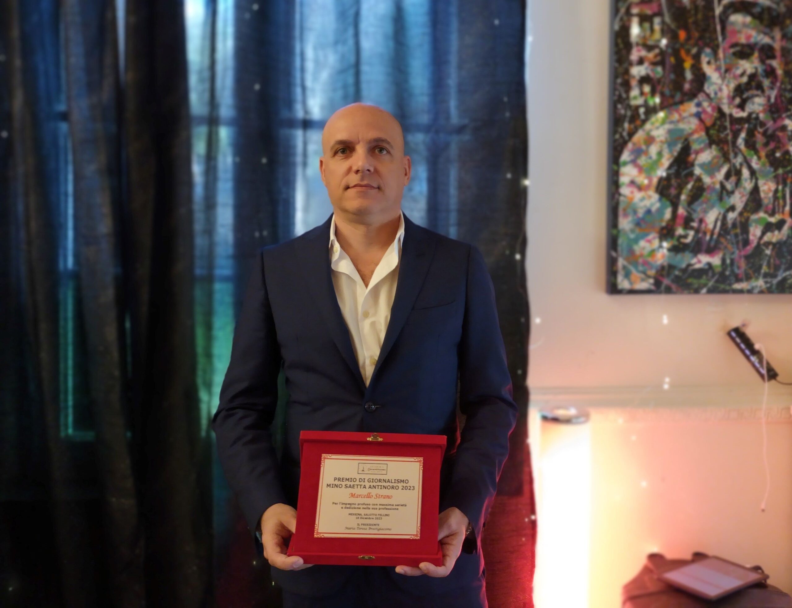 Marcello Strano vince Premio Giornalismo Mino Saetta Antinoro 2023 Una