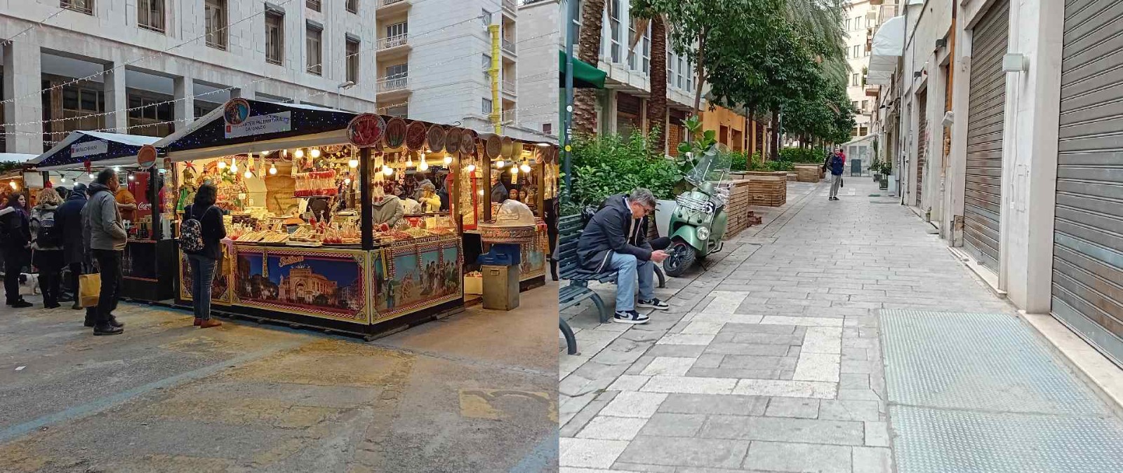 Via Magliocco, mercatino artigianato a due facce