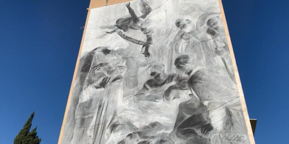 Un altro murales allo Sperone a Palermo, così riprende vita la Natività di Caravaggio