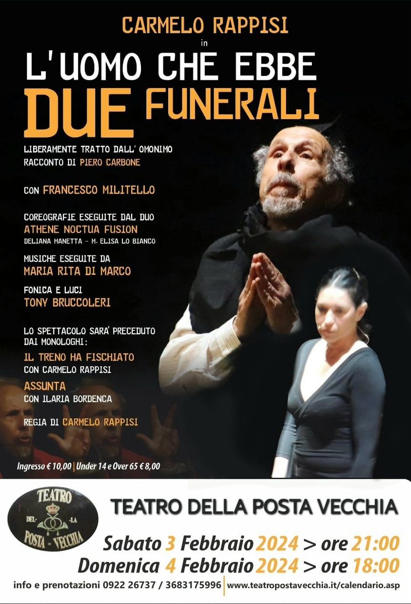 Doppio funerale sabato e domenica al Teatro Posta Vecchia