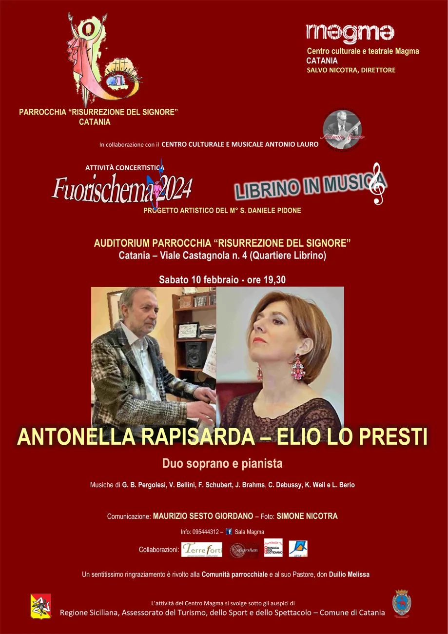 Catania: concerto Duo Antonella Rapisarda ed Elio Lo Presti