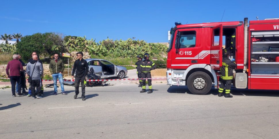 Scontro auto-moto sul lungomare di Trapani: due feriti trasportati in ospedale