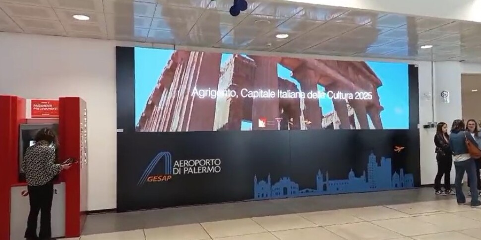 All'aeroporto di Palermo un video per promuovere Agrigento capitale della cultura 2025