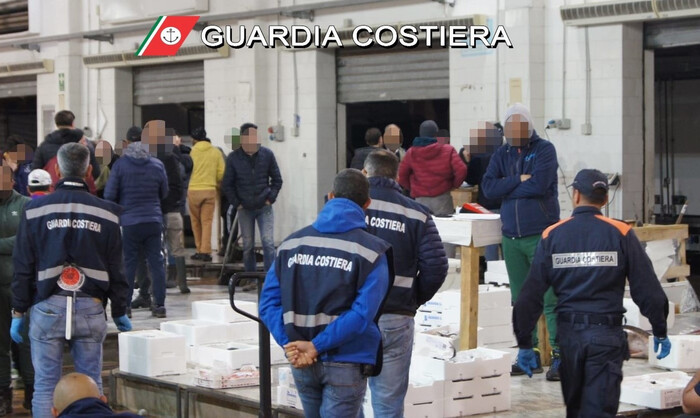 Sequestrati mille chili di pesce al mercato ittico a Palermo