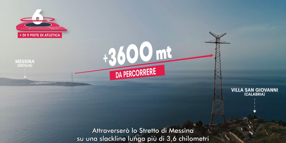 Pazza sfida, da Messina a Reggio Calabria su un cavo largo 19 millimetri a oltre 200 metri sul mare