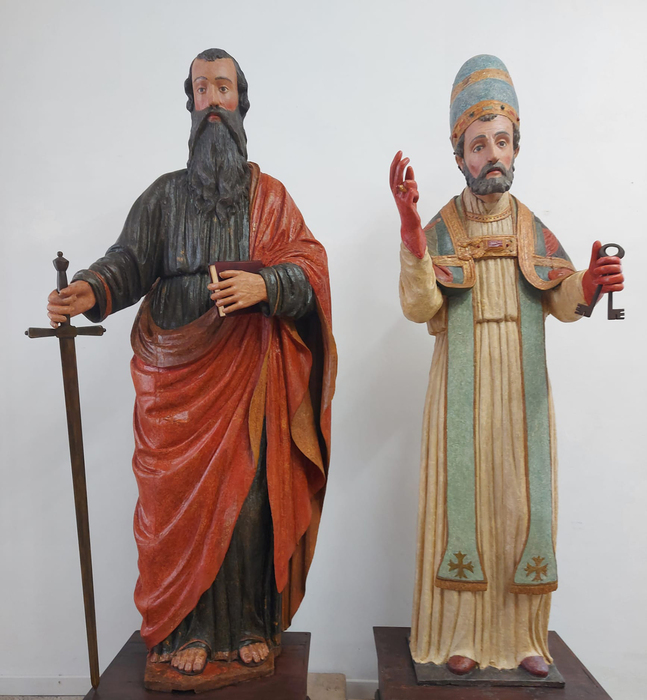 Restaurate a Marsala statue santi Pietro e Paolo