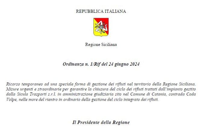 Schifani,'trovata soluzione in attesa riapertura Tmb Lentini'