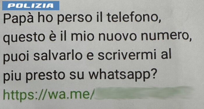 'Ciao papà ho perso il cellulare,mi mandi soldi?',era truffa