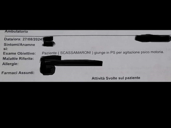 Diagnosi medico del pronto soccorso, 'è paziente scassamaroni'