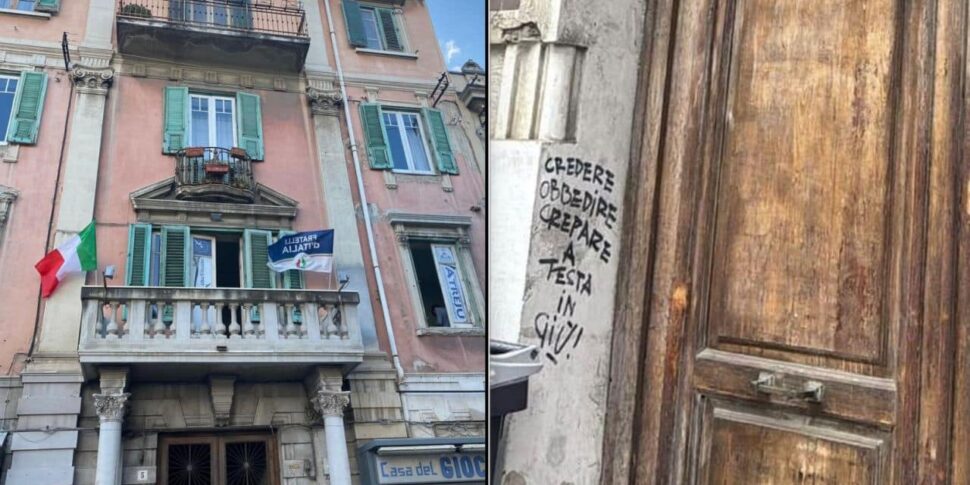 Messina, raid vandalico contro il portone della sede del Circolo dello Stretto di Fratelli d'Italia