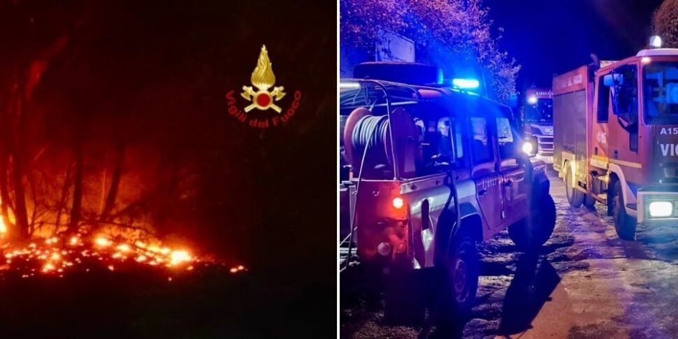 Acireale, domato l'incendio alla Timpa: vigili del fuoco al lavoro per ore in piena notte